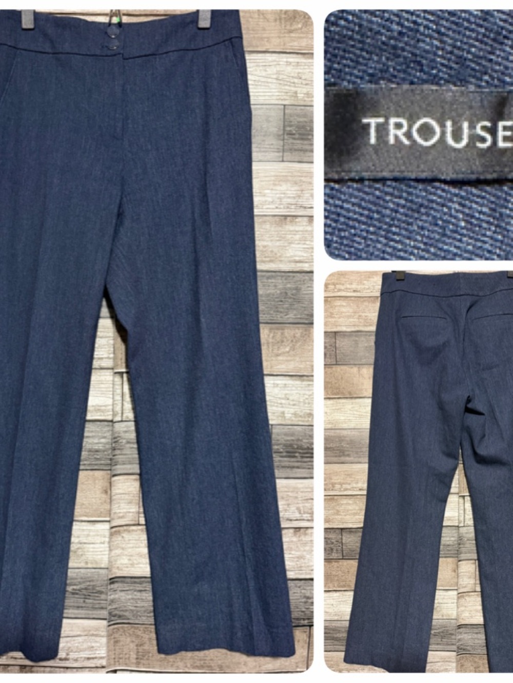 WHBM Trouser Pants Women’s 4 Blue (Inseam 30) Stretch Career Business